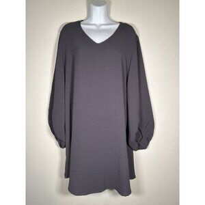 JODIFL Grey Sheath 3/4 Sleeve Peasant Dress Boho Lagenlook Hippie Size Medium